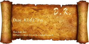 Dux Klára névjegykártya