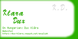 klara dux business card
